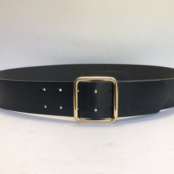Black Gold Wide Band Vegan Leather Belt size XXL - Picture 9 of 12